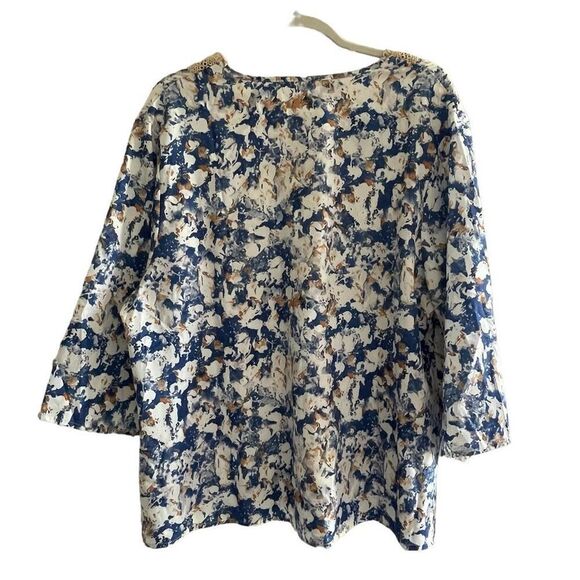 2 New Zolucky Blue Floral Summer Blouse Tops Women’s Plus Size 1X Set NWT - Picture 5 of 10